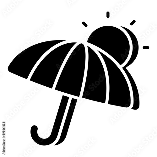 Conceptualizing solid design icon of sunshade 