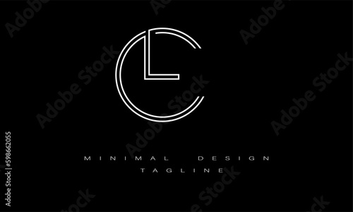 CL or LC Minimal Logo Design Vector Art Illustration 
