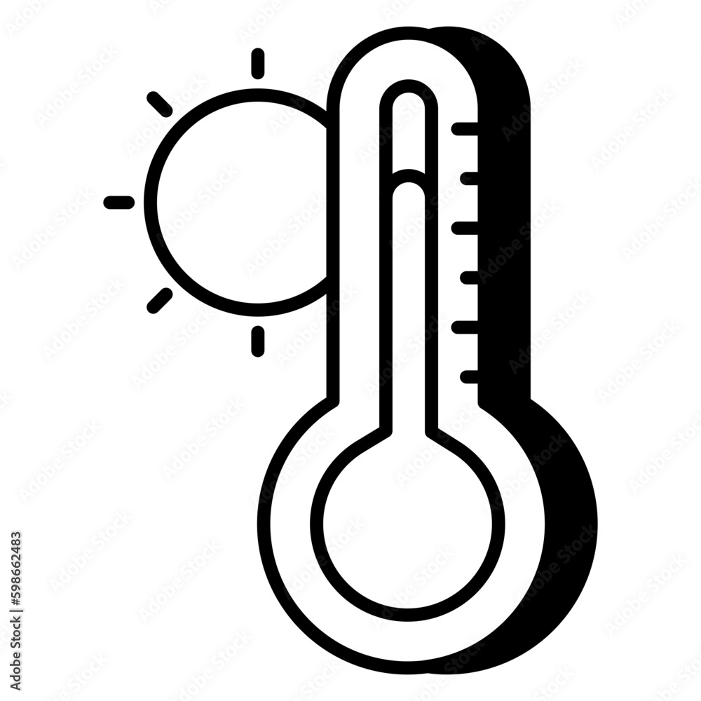 Modern design icon of hot temperature Modern design icon of hot temperature