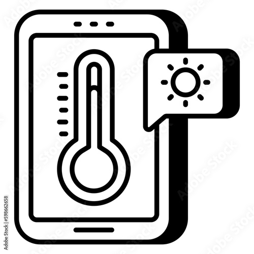 Mobile meteorology icon in premium style 