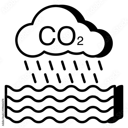 Unique design icon of acidic rain
