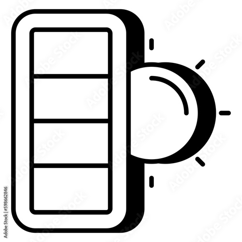 A linear design icon of solar battery