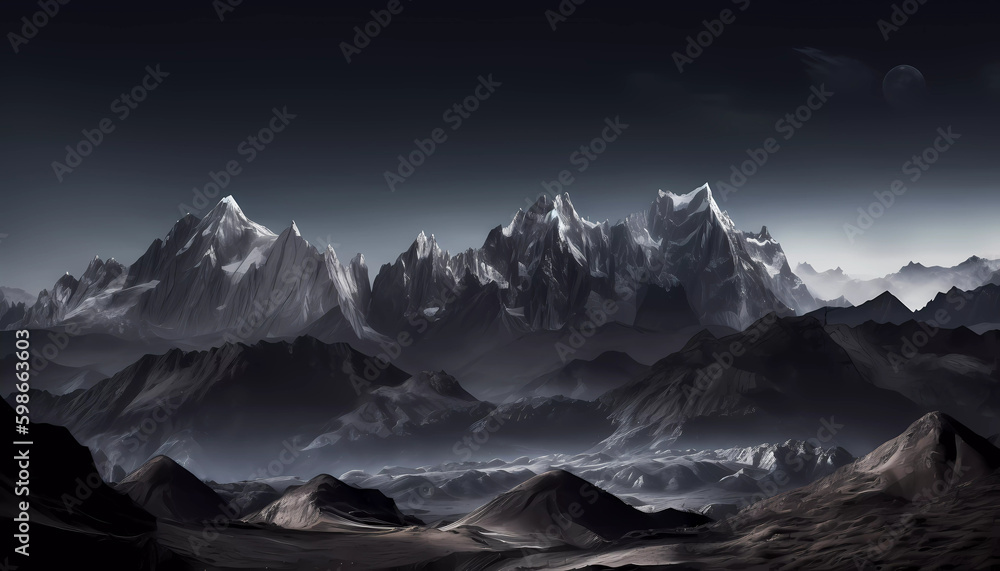 Obraz premium Alpine Glow on the Mountains - AI Generated Image