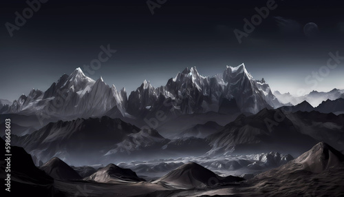 Alpine Glow on the Mountains - AI Generated Image
