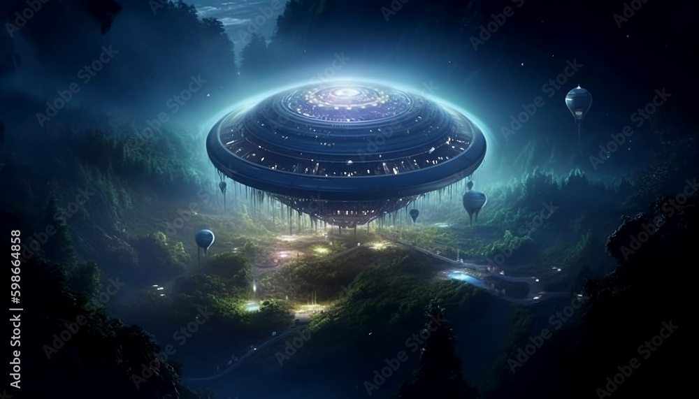 UFO, a journey through space, traveling in a high tech, alien ship, generative ai UFO, a journey through space, traveling in a high tech, alien ship, generative ai