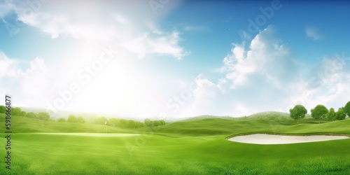 Panoravic view of golf course