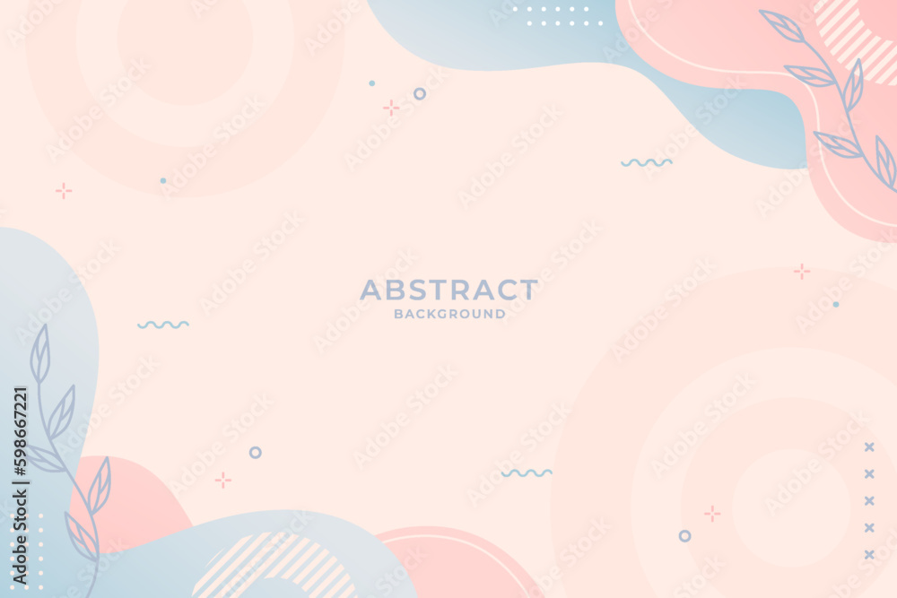 abstract background with floral and memphis elements