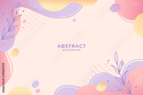 abstract background with floral and memphis elements