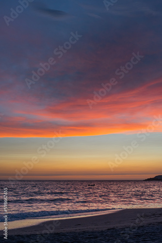 Colorful sunset on the beach