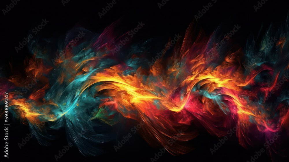 painting with light on a black background. Abstract color design Modern art. Illustration design of paint for background. Generative AI Generative AI painting with light on a black background. Abstract color design Modern art. Illustration design of paint for background. Generative AI Generative AI