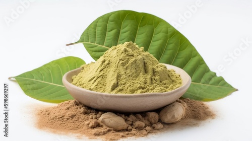 Kratom powder, leaves 