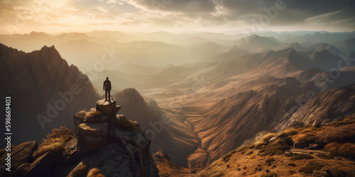 Adventurer standing on top ...