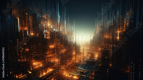 abstract background .city like a microchip made of thin glass. Generative AI Generative AI