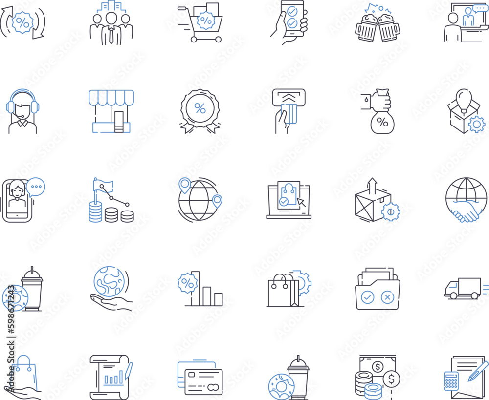 Simple interest line icons collection. Calculation, Finance, Rate, Loan, Investment, Principal, Account vector and linear illustration. Easy,Basic,Formula outline signs set Generative AI