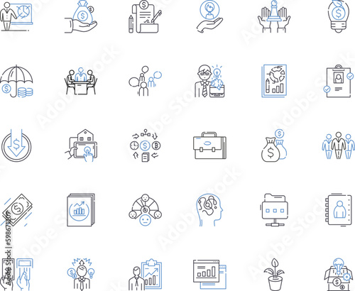 Taxation line icons collection. Deductions, Income, Filing, Refund, Revenue, Bracket, Audit vector and linear illustration. Compliance,Exemption,Liability outline signs set Generative AI