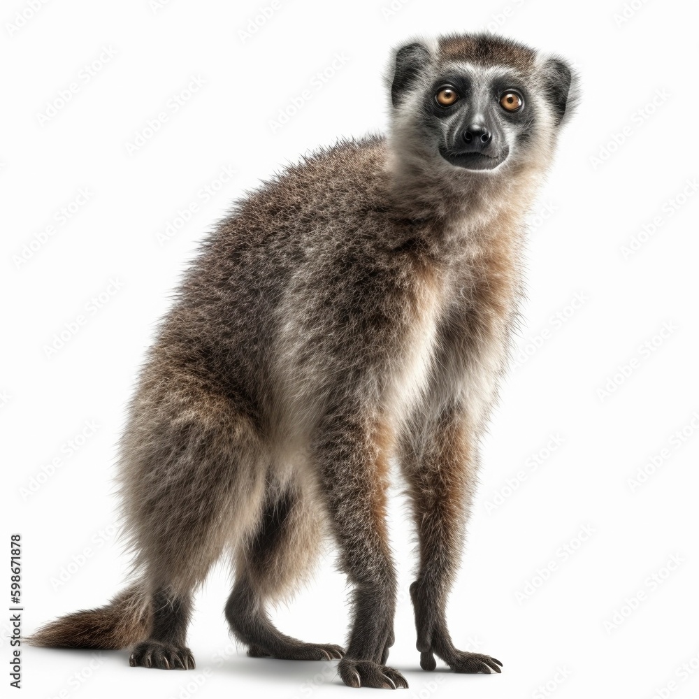 Lemur isolated on white background (Generative AI) Lemur isolated on white background (Generative AI)