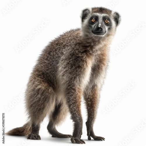 Lemur isolated on white background (Generative AI)