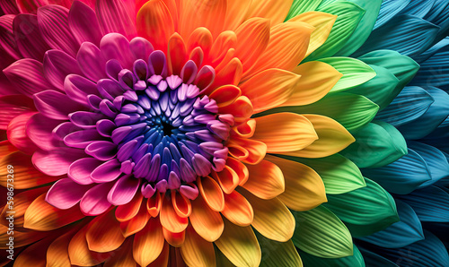 A Burst of Color for Your Walls: 3D Rainbow Flower Canvas Prints that Add Life to Any Interior.  Generative AI