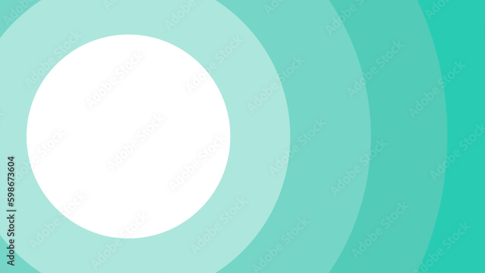 White Circle Round Ring, Radial Ray Blue Green Background BG. Abstract Wave Wavy Circular Scene. Oval Scene Backdrop Comic Cartoon Vector Design. 