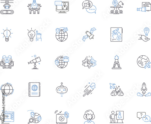 Progression improvement line icons collection. Development, Advancement, Growth, Enhancement, Upward, Betterment, Progress vector and linear illustration. Evolution,Momentum,Success Generative AI