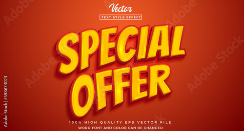 Special offer text effect editable discount and offer text style