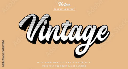 vintage text effect, editable 70s and 80s classic text style