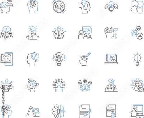 Perspective line icons collection. Angle, View, Outlook, Perception, Standpoint, Attitude, Vision vector and linear illustration. Insight,Approach,Frame outline signs set Generative AI