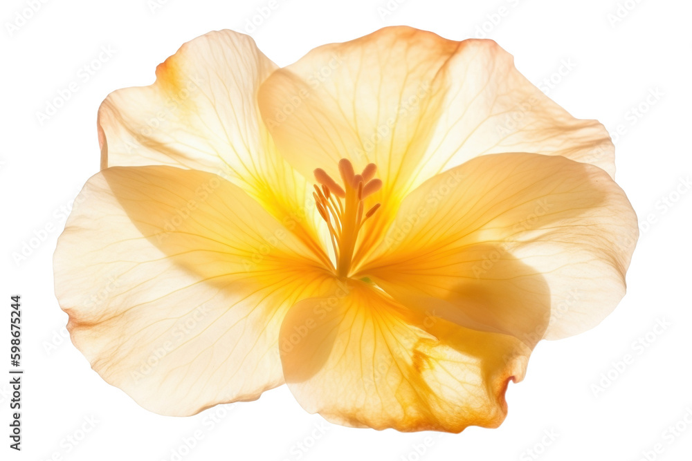 Yellow Hibiscus flower on transparent background. Generative AI illustration Yellow Hibiscus flower on transparent background. Generative AI illustration