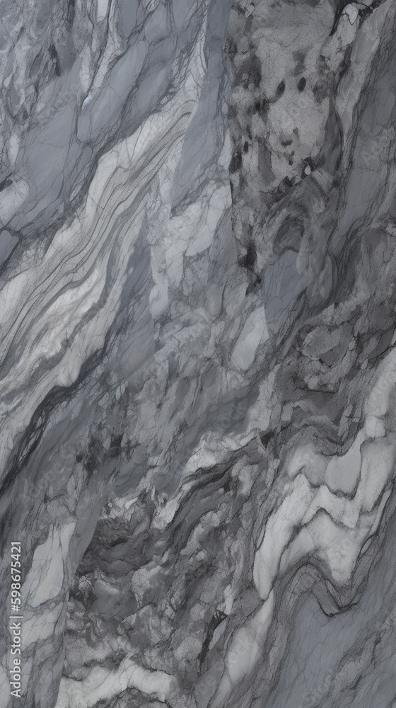 Polished dark grey granit or marble surface. AI generative background