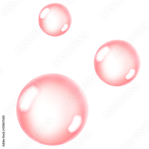 3 Red Transparent Bubbles
