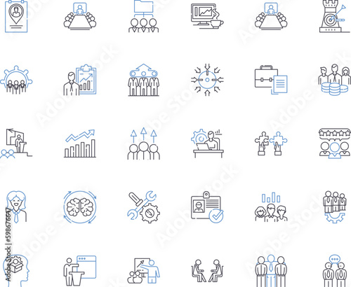 Management Team line icons collection. Leadership, Strategy, Collaboration, Vision, Experience, Accountability, Innovation vector and linear illustration. Generative AI