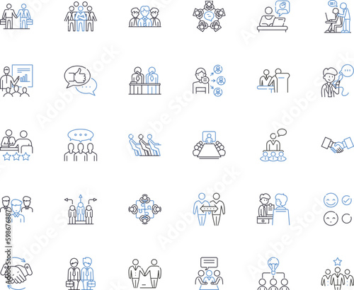 Kinship line icons collection. Family, Bond, Connections, Heritage, Siblings, Descendants, Unity vector and linear illustration. Lineage,Ancestors,Relatives outline signs set Generative AI