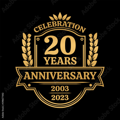 Fotografering 20 years anniversary icon or logo