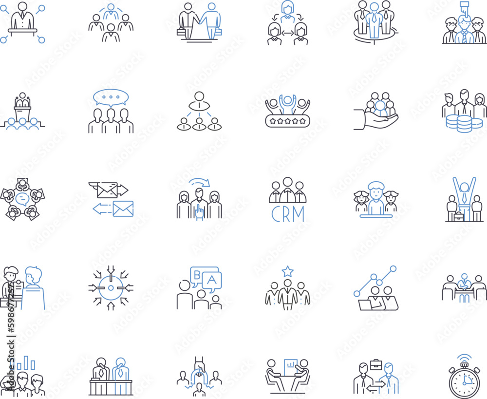 Leadership seminar line icons collection. Inspire, Motivate, Empower, Guidance, Mentorship, Vision, Strategy vector and linear illustration. Communication,Growth,Innovation outline signs Generative AI