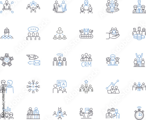 Leadership seminar line icons collection. Inspire, Motivate, Empower, Guidance, Mentorship, Vision, Strategy vector and linear illustration. Communication,Growth,Innovation outline signs Generative AI