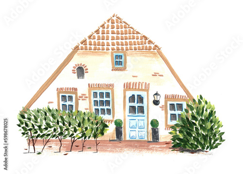 Hand painted Dutch farm house