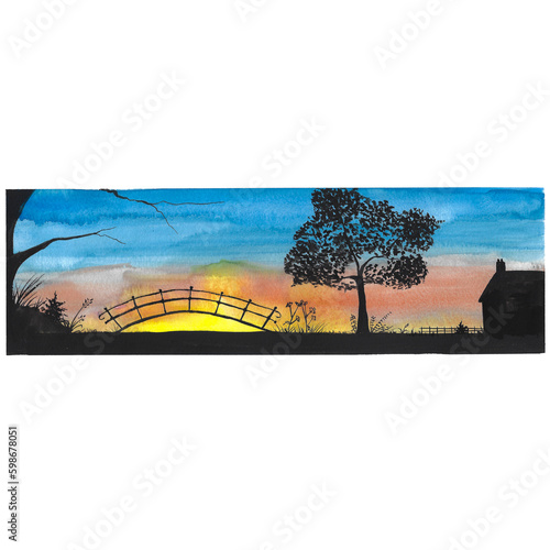 Silhouette with sunset