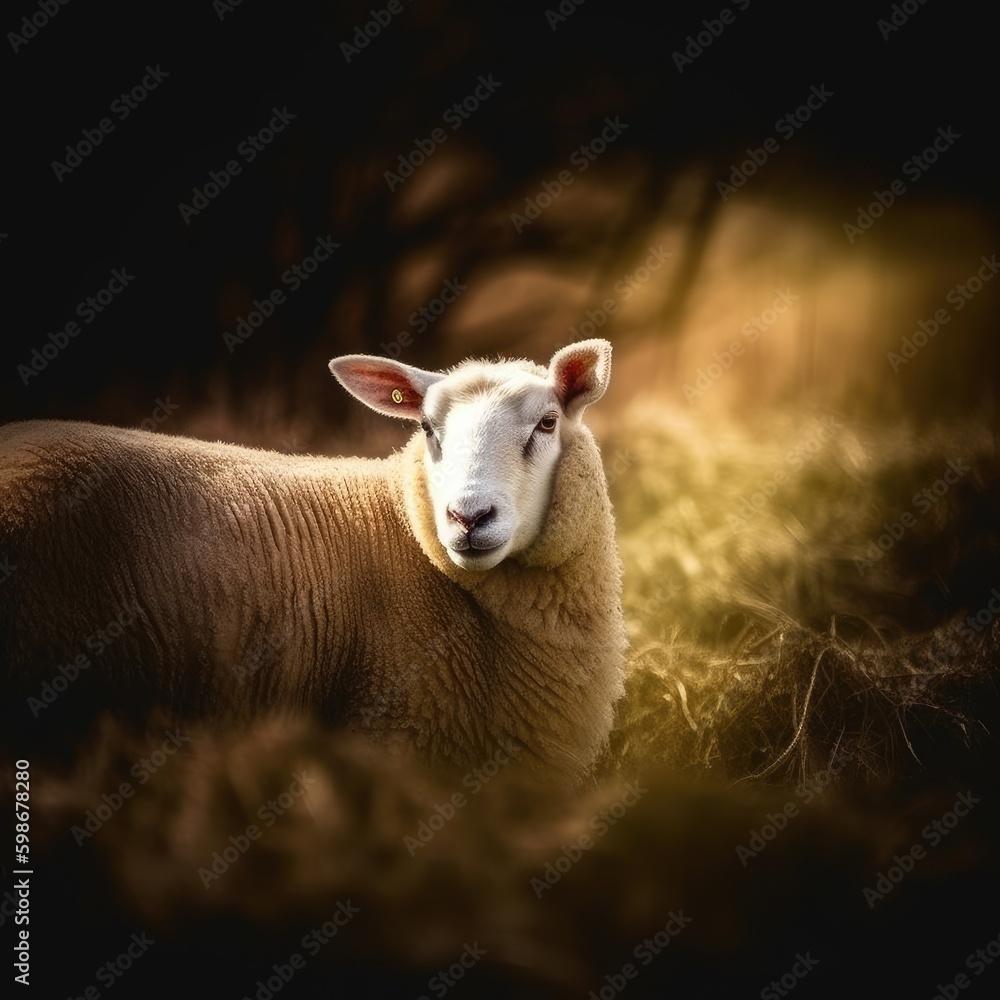 Obraz premium animal, sheep, lamb, farm, goat, grass, agriculture, mammal, baby, nature, wool, meadow, white, spring, livestock, field, green, rural, farming, animals, domestic, mother, pasture, child, kid