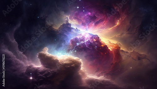 beautiful wallpaper inspired space scifi galaxy, realistic artstyle, generative ai technology