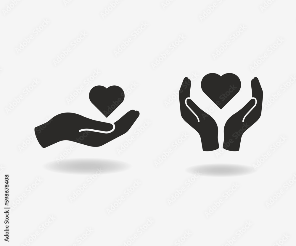 Charity Silhouette Icons. Donation and Peace Icons Charity Silhouette Icons. Donation and Peace Icons