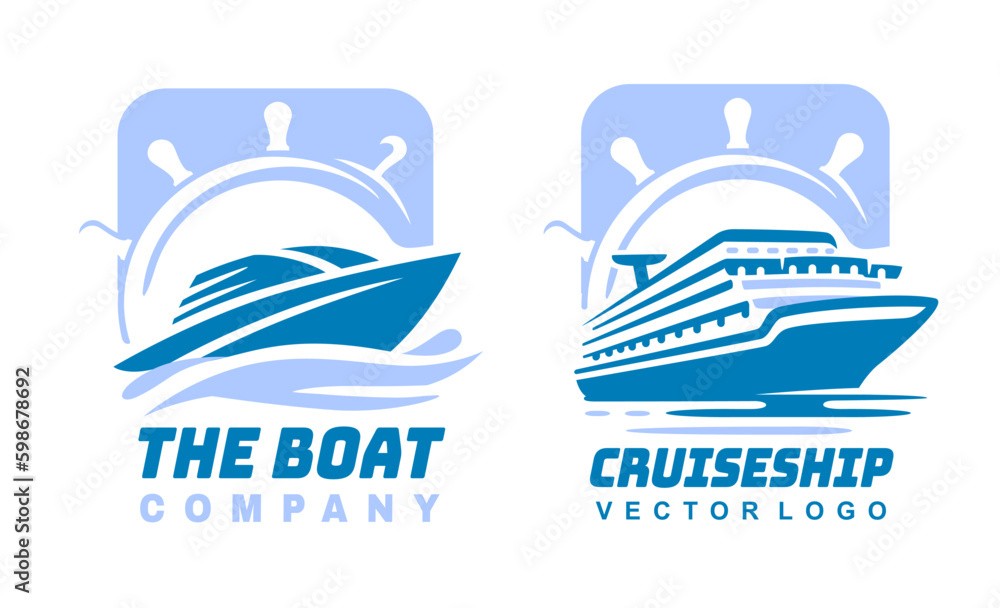 Speed and cruise boat emblem. Generative AI Speed and cruise boat emblem. Generative AI