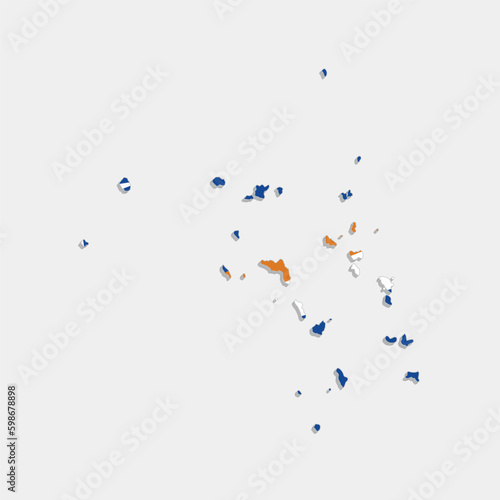 marshall islands map with flag on gray background