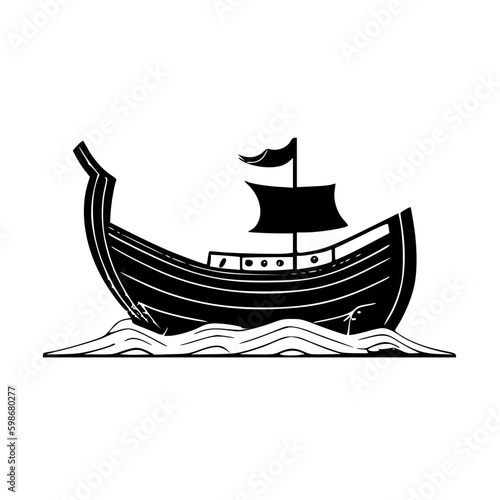Boat | Minimalist and Simple Silhouette - Vector illustration