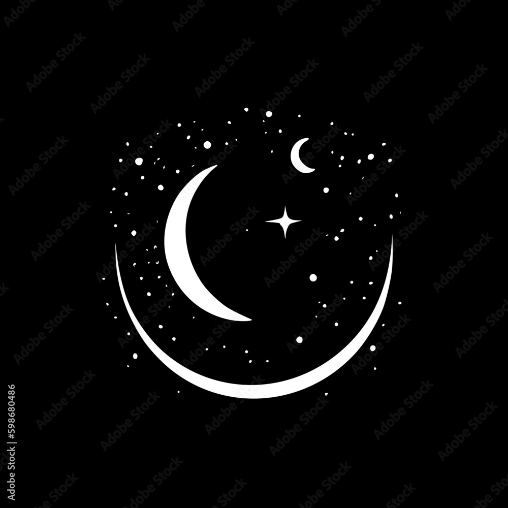 Celestial | Black and White Vector illustration