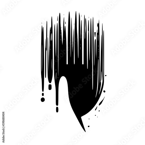 brushstroke | black and white vector illustration
