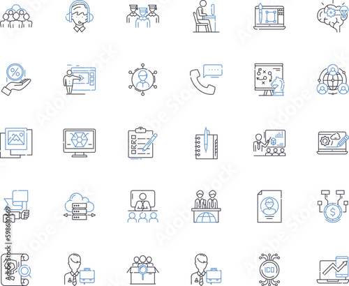 Gathering line icons collection. Meetup, Reunion, Convene, Assembly, Rally, Get-together, Gathering vector and linear illustration. Muster,Congregate,Confer outline signs set Generative AI