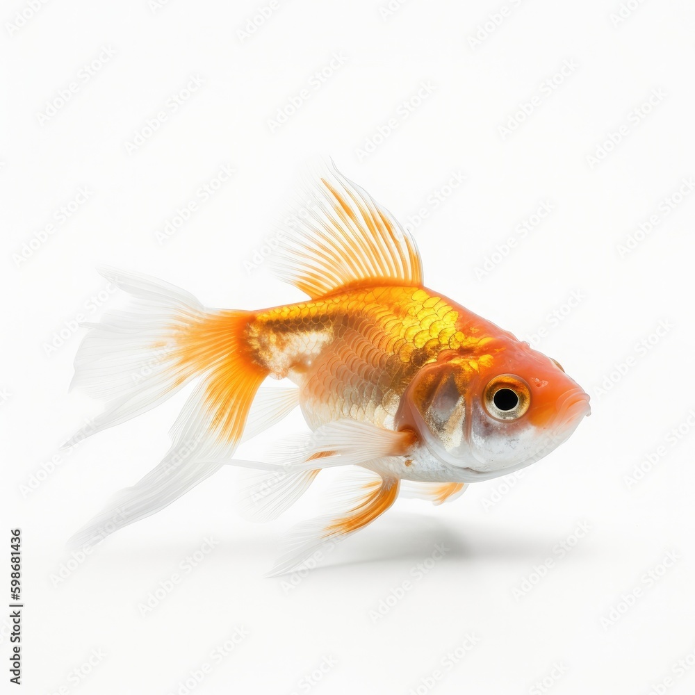 fish, goldfish, gold, isolated, animal, aquarium, water, orange, pet