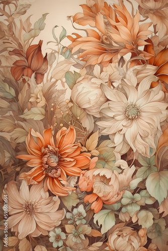 floral background, light beautiful colors, trending on artstation. generative ai