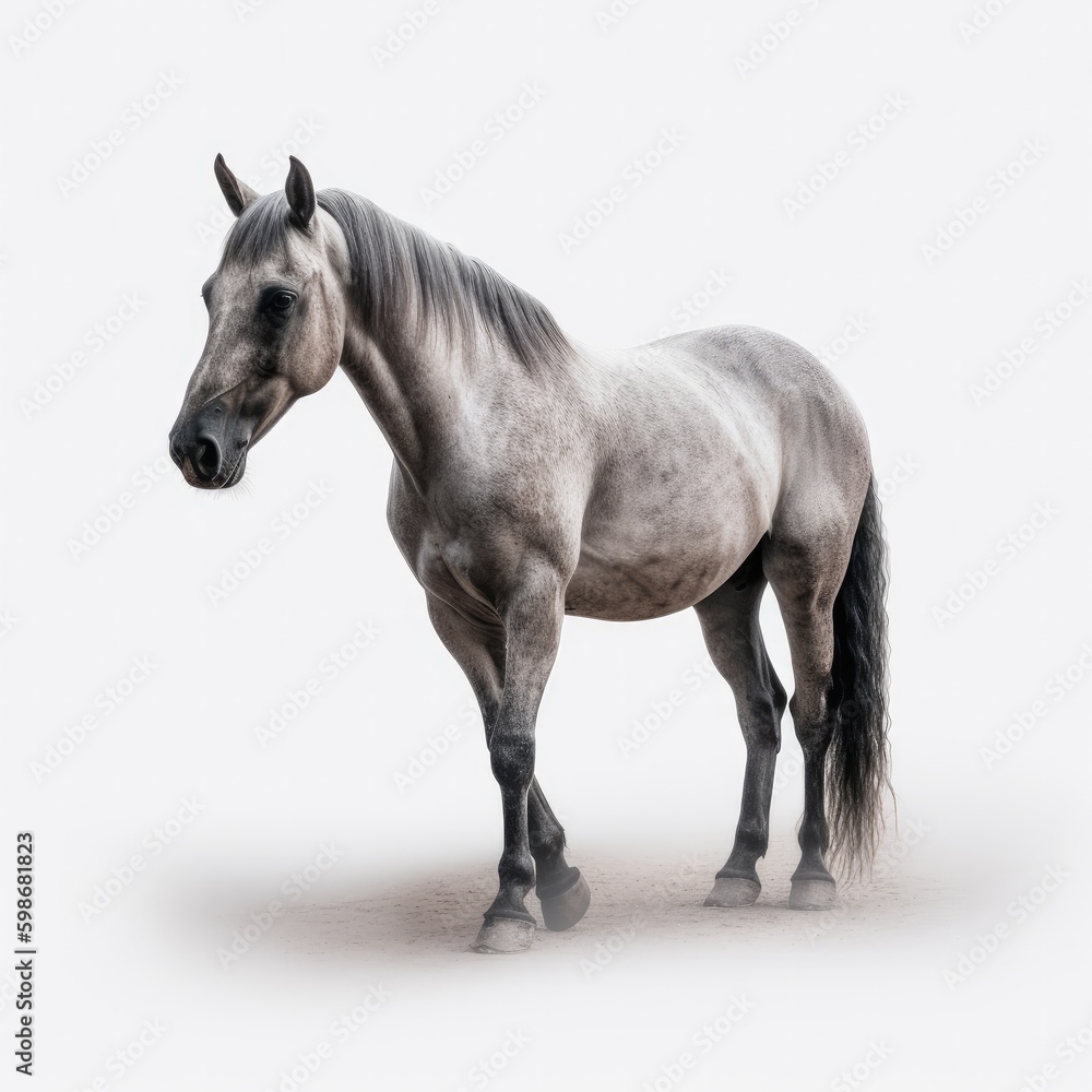 Obraz premium horse, animal, brown, farm, foal, nature, stallion, grass, mammal, mare, field, horses, isolated, pasture, standing, equine, meadow, white, green, equestrian, mane, chestnut, animals, beautiful, colt