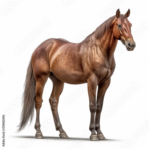 Horse isolated on white background  Generative AI 